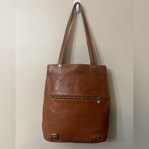 Classic Tan Leather Tote Bag